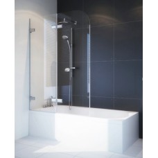 Шторка на ванну GuteWetter Trend Pearl GV-862B левая 90 см стекло бесцветное, фурнитура хром