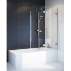 Шторка на ванну GuteWetter Trend Pearl GV-862B правая 90 см стекло бесцветное, фурнитура хром