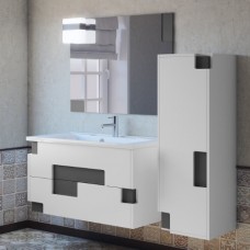 Мебель для ванной Smile Санторини 100 бело-серая