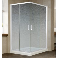 Душевой уголок Vegas Glass ZA-F 110*100 01 02 профиль белый, стекло шиншилла