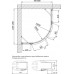 Душевой уголок Vegas Glass AFS-F Lux 120*80 08 01 R профиль глянцевый хром, стекло прозрачное