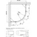 Душевой уголок Vegas Glass AFS-F Lux 80*90 01 01 R профиль белый, стекло прозрачное