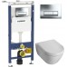 Комплект Чаша Villeroy & Boch Subway 2.0 5600 1001 + Инсталляция Geberit Duofix 458.125.21.1 4 в 1 с кнопкой смыва + Крышка-сиденье с микролифтом